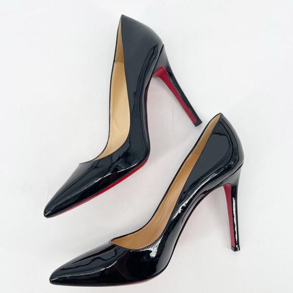 Christian Louboutin Pigalle Black Patent Leather Pointed Toe Heels Pumps EU 41 - Picture 5 of 12